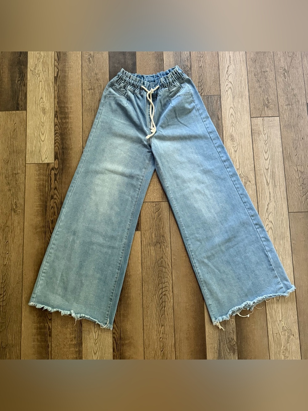 SHEIN Light Blue Wide Leg Drawstring Jeans Size 28
